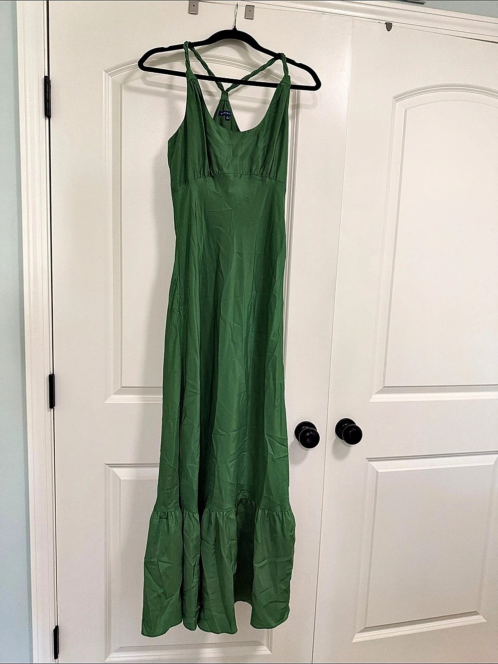 VINTAGE Martin + Osa Silk Maxi Dress in Green Size Small Worn Once